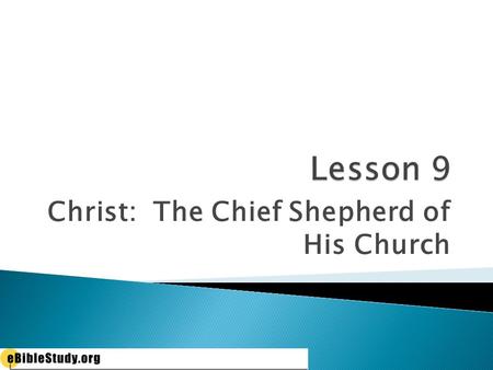 Christ: The Chief Shepherd of His Church