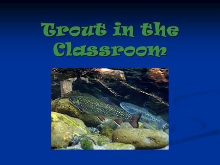 Trout in the Classroom.