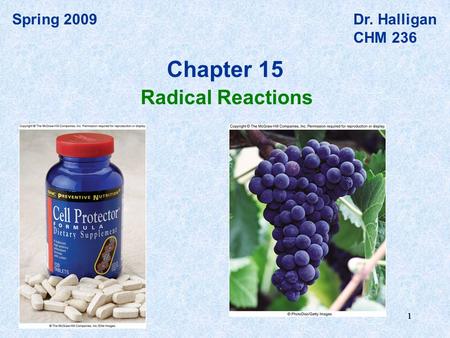Spring 2009 Dr. Halligan CHM 236 Chapter 15 Radical Reactions 1 1.