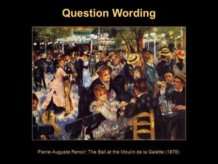 Question Wording Pierre-Auguste Renoir: The Ball at the Moulin de la Galette (1876)