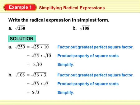 Write the radical expression in simplest form.