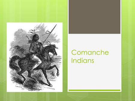 Comanche Indians. Vocabulary  Adobe – mud mixed with straw and dried in the Sun  Agriculture – the raising of plants and animals for food  Nomad –