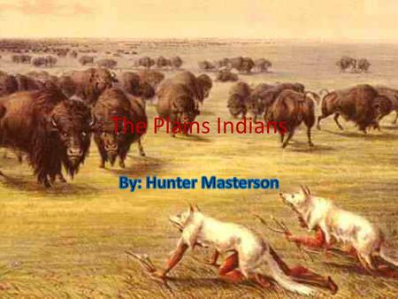The Plains Indians By: Hunter Masterson.