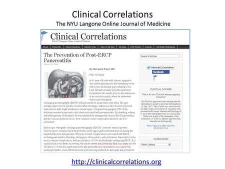 Clinical Correlations The NYU Langone Online Journal of Medicine