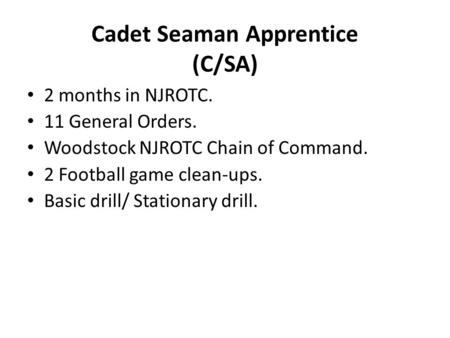 Cadet Seaman Apprentice (C/SA)