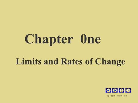 Chapter 0ne Limits and Rates of Change up down return end.