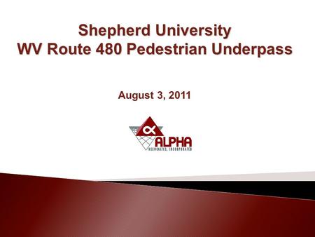 Shepherd University WV Route 480 Pedestrian Underpass August 3, 2011.