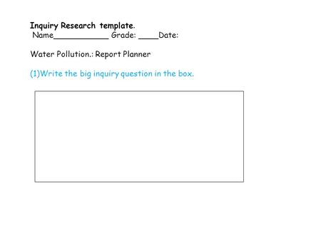Inquiry Research template.