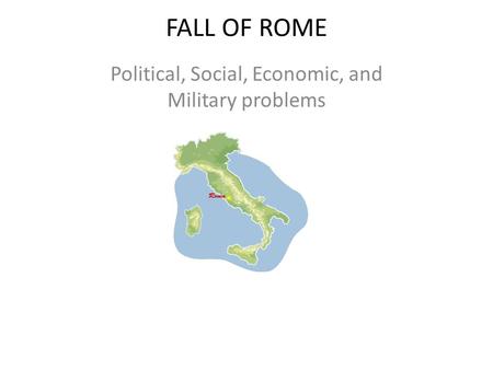 Political, Social, Economic, and Military problems