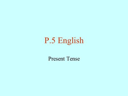 P.5 English Present Tense.