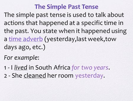 presentation of past simple