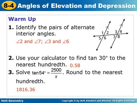 1. Identify the pairs of alternate interior angles.
