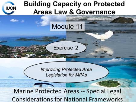 Building Capacity on Protected Areas Law & Governance Module 11 Marine Protected Areas -- Special Legal Considerations for National Frameworks Exercise.