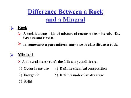 Difference Between a Rock and a Mineral