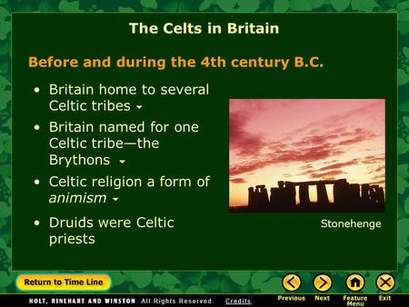 The Celts in Britain Before and during the 4th century B.C.