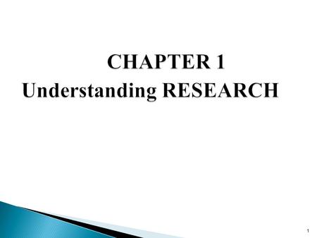 CHAPTER 1 Understanding RESEARCH
