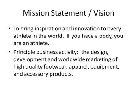 Mission Statement / Vision