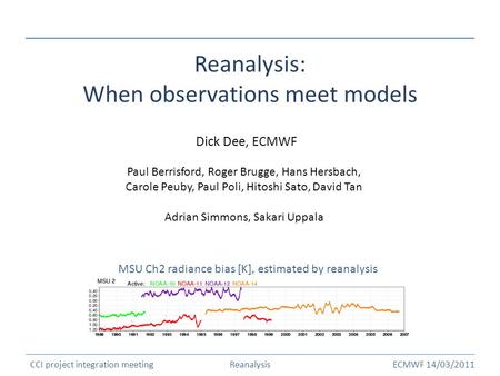 Reanalysis: When observations meet models