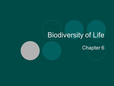 Biodiversity of Life Chapter 6. What is Biodiversity? The variety of life in a given location. The best biodiversity is found: near the equator.