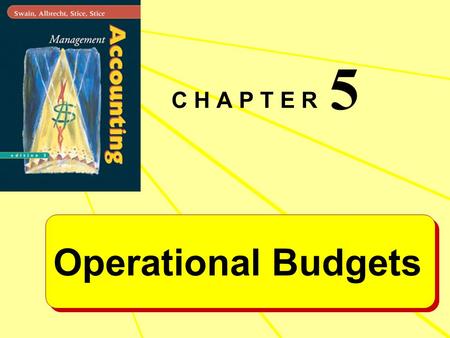 C H A P T E R 5 Operational Budgets. Learning Objective 1 Describe the importance of personal budgeting.