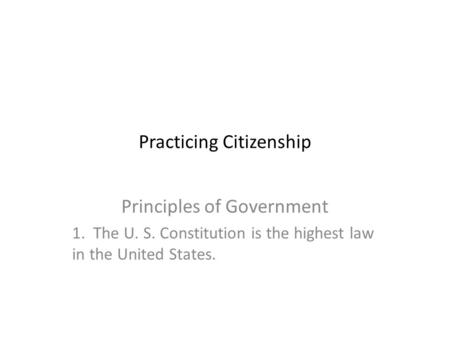 Practicing Citizenship