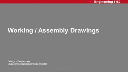 Working / Assembly Drawings