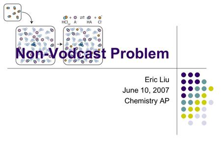 Non-Vodcast Problem Eric Liu June 10, 2007 Chemistry AP.