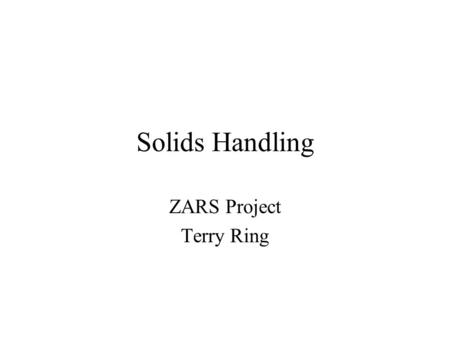 ZARS Project Terry Ring