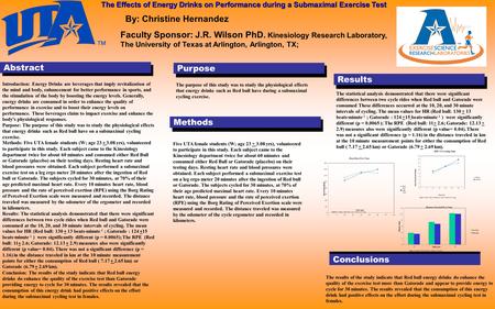 Results. Abstract Methods Purpose Conclusions By: Christine Hernandez Faculty Sponsor: J.R. Wilson PhD. Kinesiology Research Laboratory, The University.