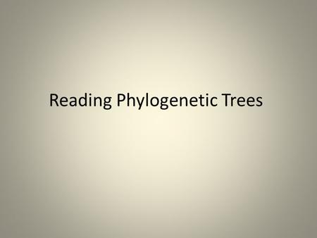 Reading Phylogenetic Trees