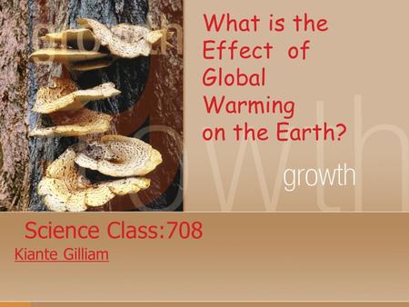 Science Class:708 Kiante Gilliam What is the Effect of Global Warming on the Earth?