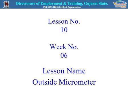 Lesson Name Outside Micrometer