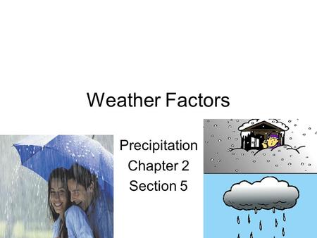 Weather Factors Precipitation Chapter 2 Section 5.