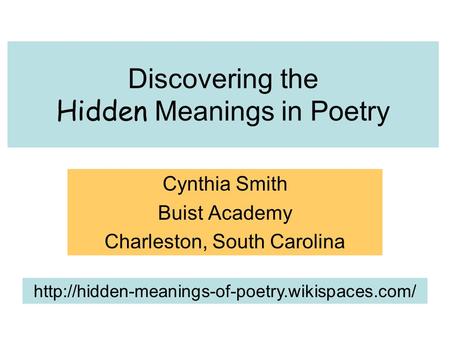 Discovering the Hidden Meanings in Poetry