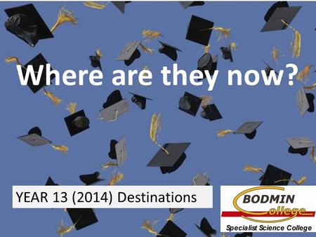 Tion Where are they now? YEAR 13 (2014) Destinations.