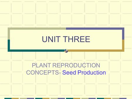 PLANT REPRODUCTION CONCEPTS- Seed Production