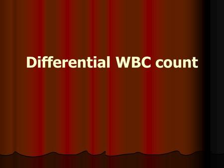 Differential WBC count