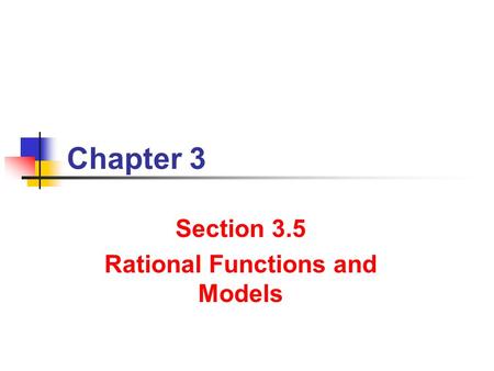 Rational Functions and Models