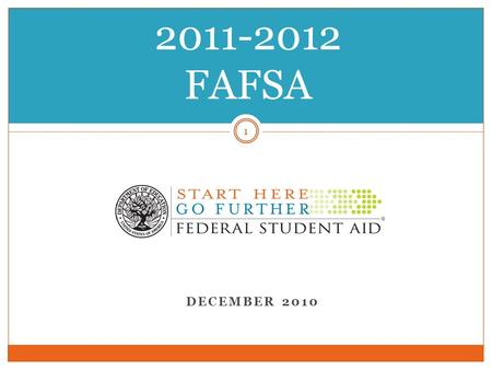 DECEMBER 2010 2011-2012 FAFSA 1. Agenda FAFSA Question Changes and Deletions CPS and ISIR Changes FAFSA on the Web Simplification and Enhancements Data.
