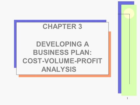 DEVELOPING A BUSINESS PLAN: