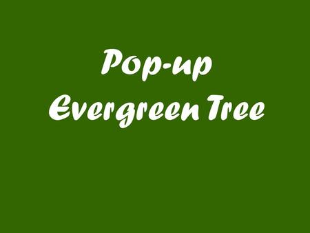 Pop-up Evergreen Tree. Designed by Robert Sabuda.