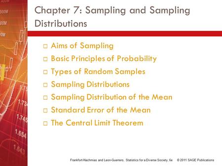 Chapter 7: Sampling and Sampling Distributions