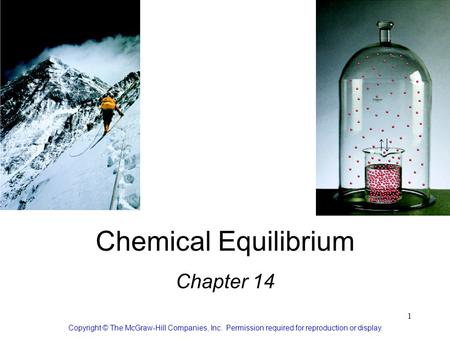 1 Chemical Equilibrium Chapter 14 Copyright © The McGraw-Hill Companies, Inc. Permission required for reproduction or display.