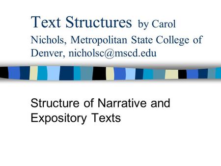 Structure of Narrative and Expository Texts