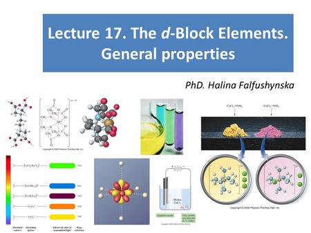 Lecture 17. The d-Block Elements. General properties