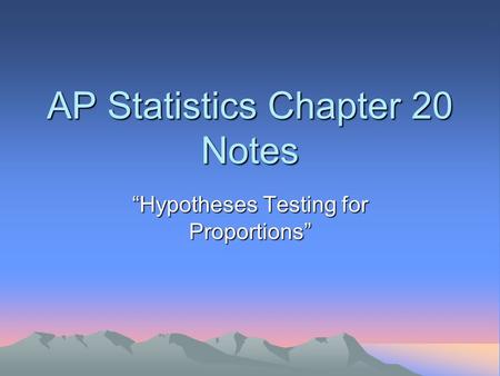 AP Statistics Chapter 20 Notes