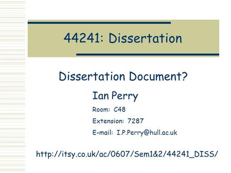 Dissertation Document?