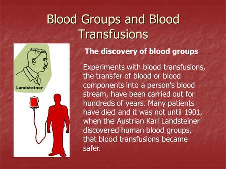Blood Groups and Blood Transfusions
