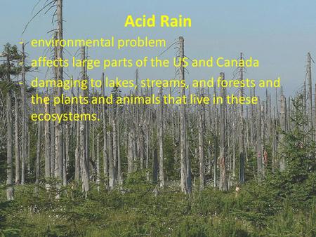 Acid Rain environmental problem