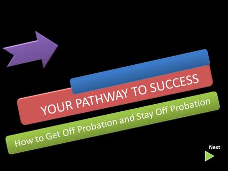 YOUR PATHWAY TO SUCCESS How to Get Off Probation and Stay Off Probation Next.